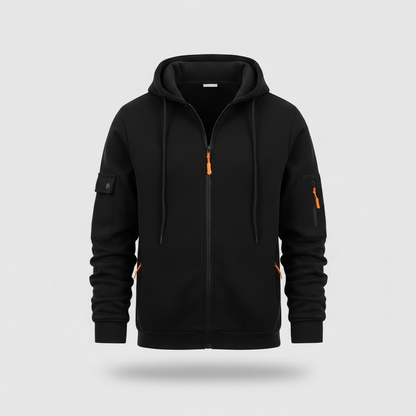 Men's Utility Zip-Up Hoodie | Casual Sweatshirt with Pockets