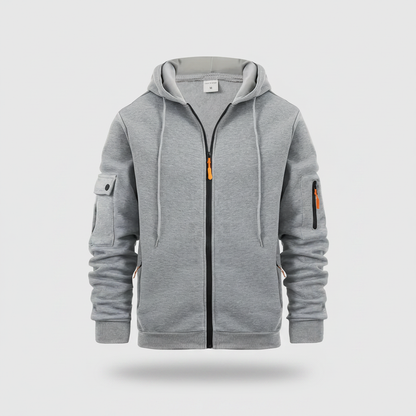 Men's Utility Zip-Up Hoodie | Casual Sweatshirt with Pockets