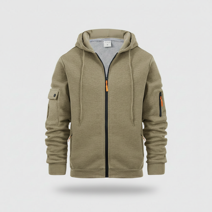 Men's Utility Zip-Up Hoodie | Casual Sweatshirt with Pockets