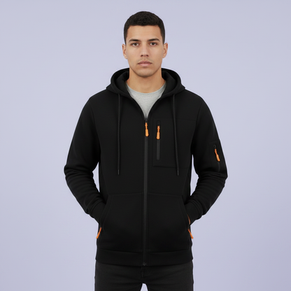 Men's Utility Zip-Up Hoodie | Casual Sweatshirt with Pockets