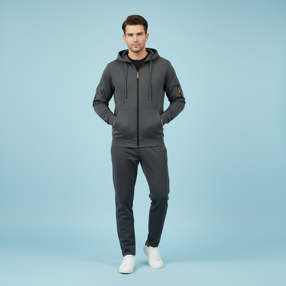 Men's Utility Zip-Up Hoodie | Casual Sweatshirt with Pockets