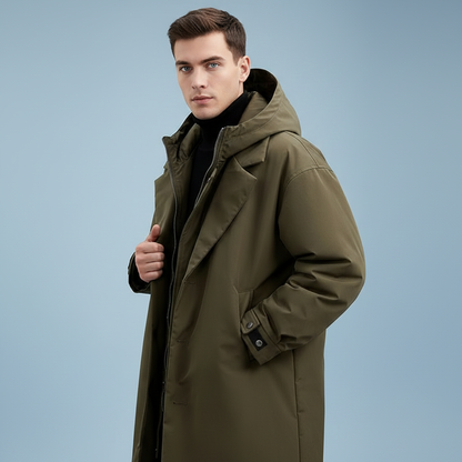 Men's Long Waterproof Puffer Coat | Stylish Winter Jacket