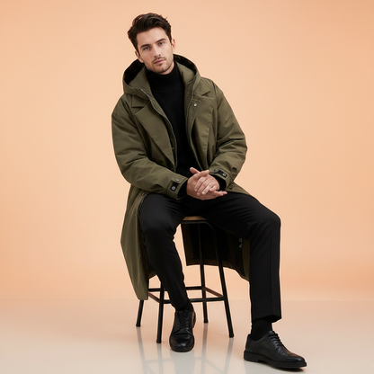 Men's Long Waterproof Puffer Coat | Stylish Winter Jacket