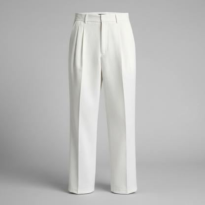 Men's Pleated Formal Trousers | Straight Fit Dress Pants