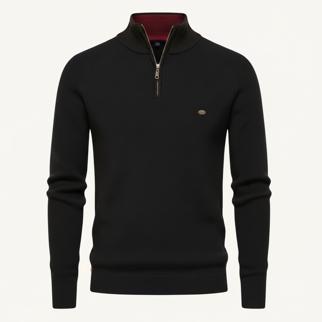 Men's Half-Zip Knitted Jumper | Slim Fit Knitwear