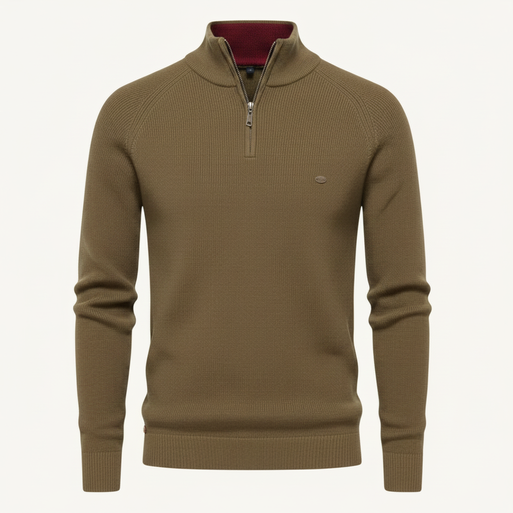 Men's Half-Zip Knitted Jumper | Slim Fit Knitwear
