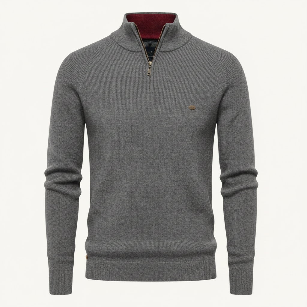 Men's Half-Zip Knitted Jumper | Slim Fit Knitwear