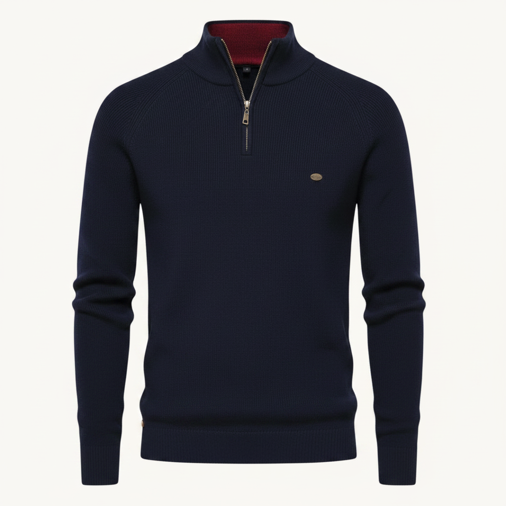 Men's Half-Zip Knitted Jumper | Slim Fit Knitwear