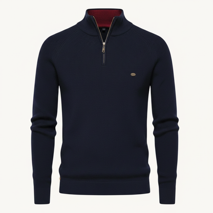Men's Half-Zip Knitted Jumper | Slim Fit Knitwear