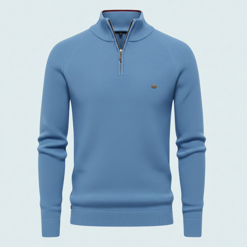 Men's Half-Zip Knitted Jumper | Slim Fit Knitwear
