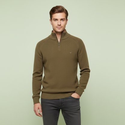 Men's Half-Zip Knitted Jumper | Slim Fit Knitwear